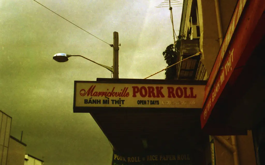Marrickville Pork Roll Vietnamese sandwich shop sign in Sydney