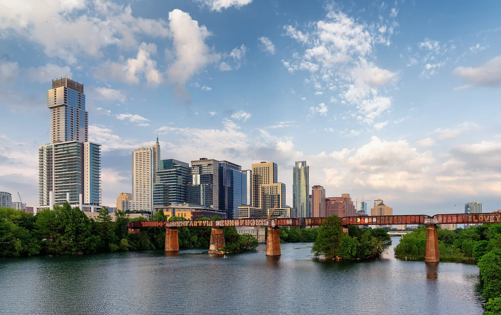 Austin skyline across the Colorado River
