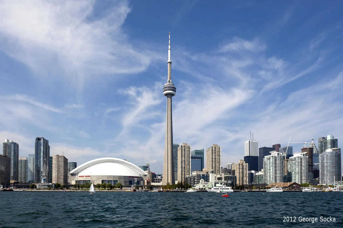 Toronto waterfront skyline with the CN Tower