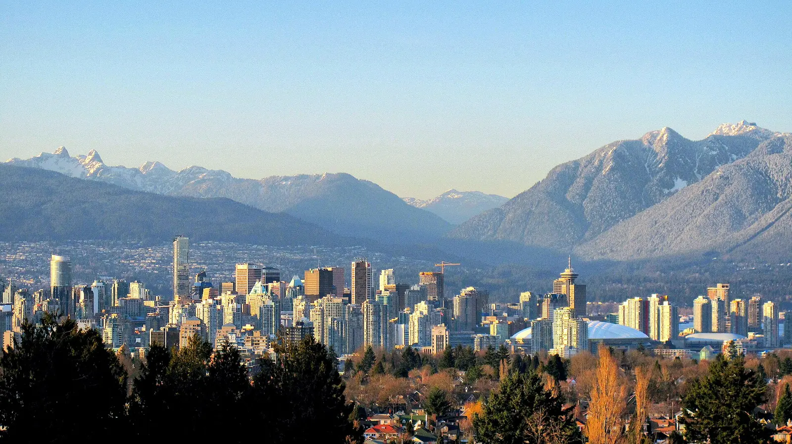 Vancouver skyline and the North Shore mountains